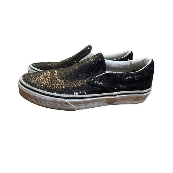 VANS OTW Black Sequin Slip On Skating Casual Shoes Sneakers Women's 5.5 - Picture 3 of 10